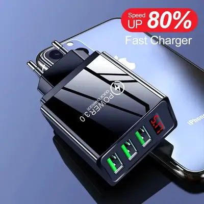 3 USB 3.1A Digital Display Charger for Mobile Phones