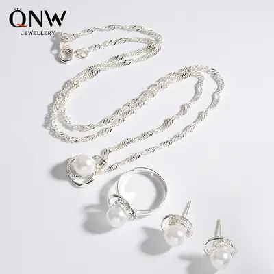 Cross-Country Pearl Earrings for Bridal Wear
