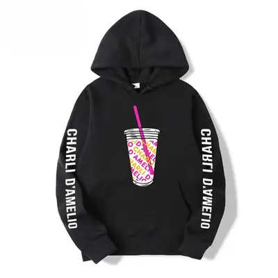Charli D'Amelio Printed Hoodie Black Hoodie