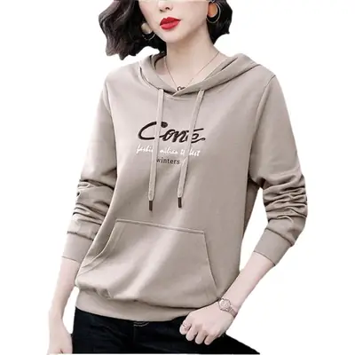 Women's Hoodie Grey 40-50 Spring Autumn Loose Hooded
