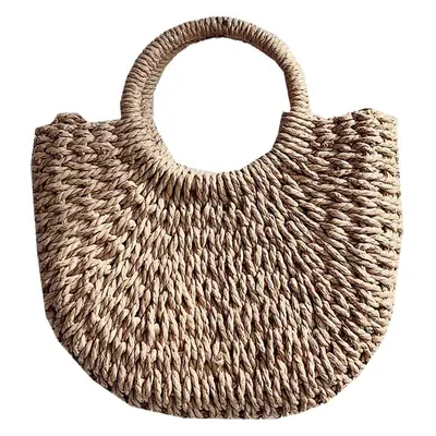 Crescent Straw Handbag for Women Crossbody Beach Bag