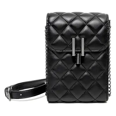 Black Quilted Shoulder Crossbody Bag for Women