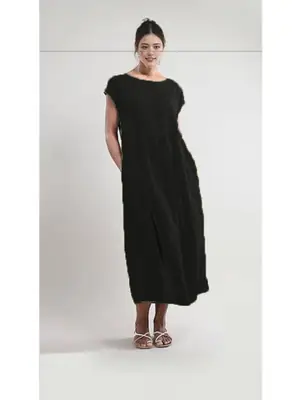 White Sleeveless Long Dress Cotton Linen Loose Fit
