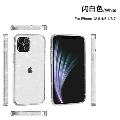 Transparent iPhone 14 15 Case Starry Grey TPU PC Two Color Set