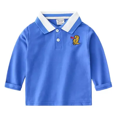 Blue Boys One Piece Polo T-Shirt with One Piece Design