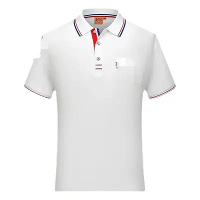 Men's Navy Polo Shirt with Red White Trim