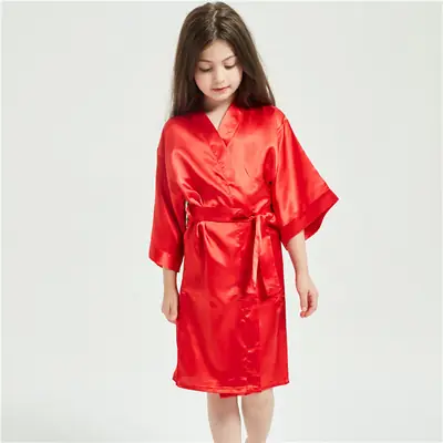 Children's Silk Nightgown Solid Color