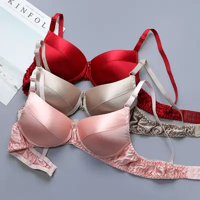 Silk Bra Double-Sided Mulberry Silk Wire-Free Comfortable Intimates Women's Thin Large Size Bra B Cup