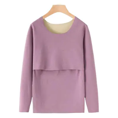 Warm Fleece Lined Postpartum Lactation Jacket for Pregnant Women