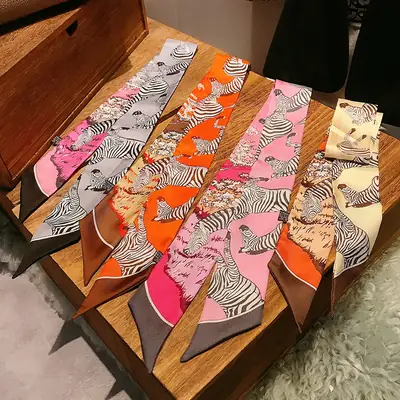 Women's Multi-color Silk Twill Scarves for Women