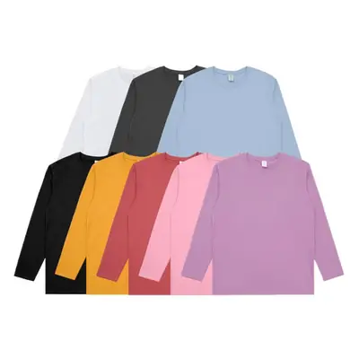 Men Long Sleeve T-Shirt White Base Cotton 3XL