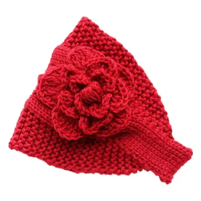 Knitted Wool Ear Cover with Rose Flower for Women