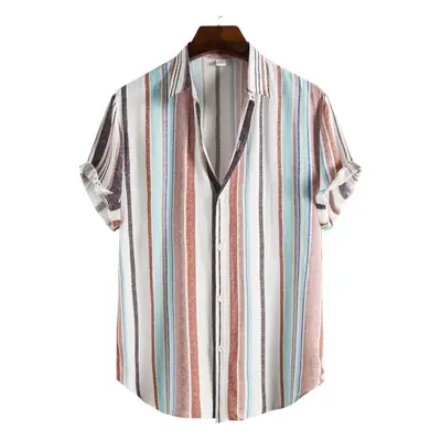 Men's Striped Short Sleeve Shirt 2021