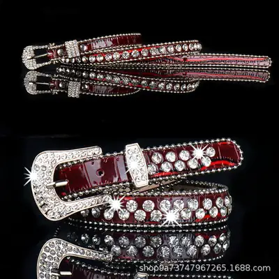 Women's Belt Rhinestone Inlay with Sequins