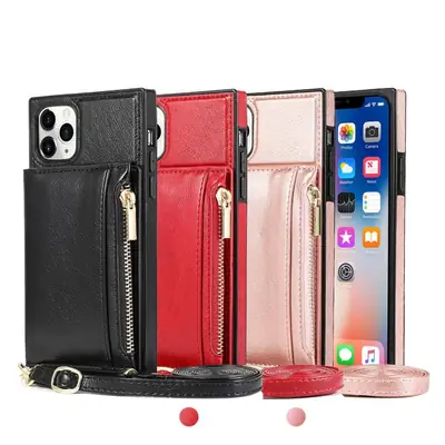 Rose Gold Crossbody Phone Case with Card Slot & Lanyard