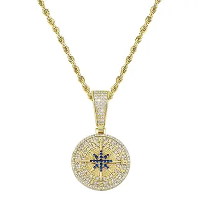 Full Zircon Hip-Hop Pendant Necklace for Men Women