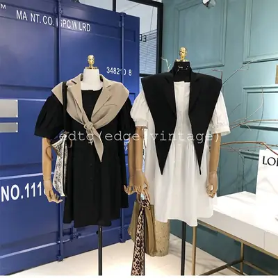 Korean Women's New Collar Triangle Shawl Outer Suit