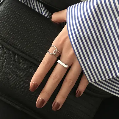 925 Sterling Silver Geometric Cross Ring for Women