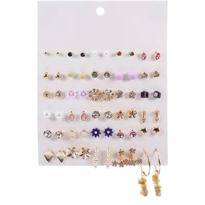 Women's Trendy Earrings Set with Sparkling Gems