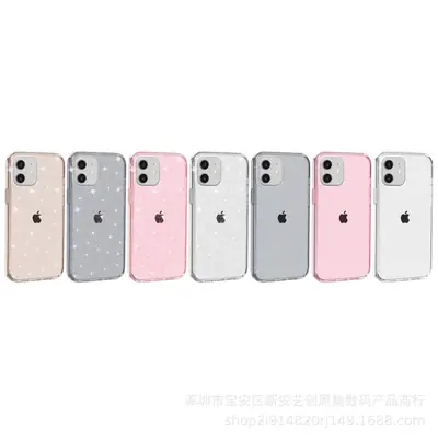 iPhone 15 Pro Max Transparent Glitter Hard Shell Mobile Cover