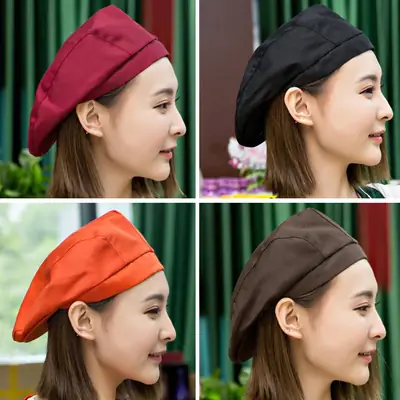 Breathable Chef Hat for Women Forward Beret Cloth