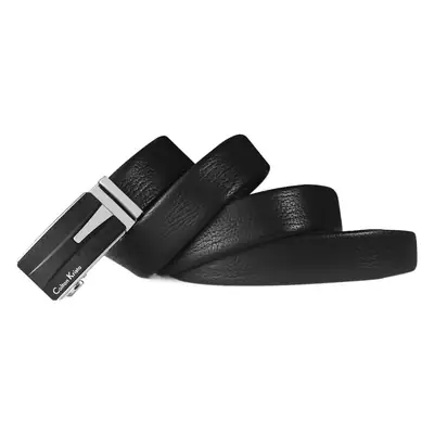 Men's Black Genuine Leather Belt with Automatic Buckle