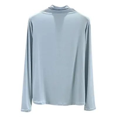 Women's Long Sleeve T-Shirt Brown Modal High Neck