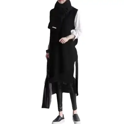 2022 Korean Style Grey Knitted Vest with V-Neck