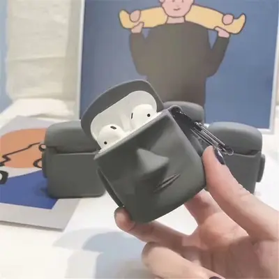 Creative Stone Moai AirPods Pro Earphone Case Anti-Drop Protective Case