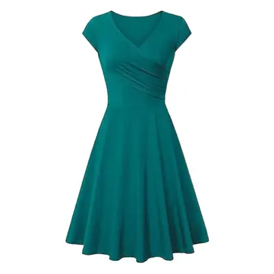 2023 Yellow V Neck Slim Fit Dress for Women