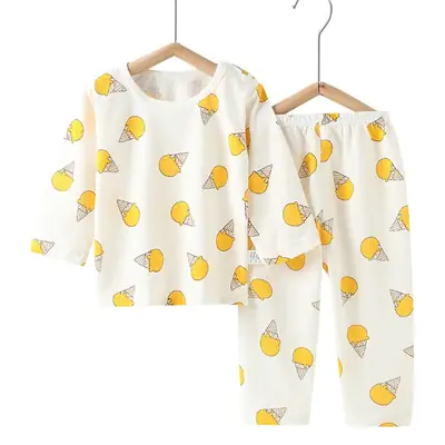 Baby's Air-conditioning Suit Thin Long-sleeved Summer Cotton Men's Baby's Home Clothes Summer Clothes Daughter's Children's Pajamas Summer