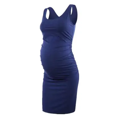 Blue Round Neck Sleeveless Maternity Dress for Newborns