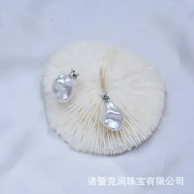 Classic Silver Pearl Earrings Mini Special Shaped