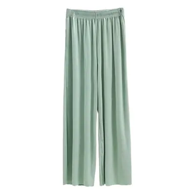 New Ice Silk Wide-leg Pants Women Summer High Waist Draping Sense Slimming Straight Leggings