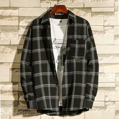2020 Plaid Flannel Shirt for Men Loose Fit All Season