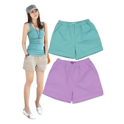 Women Cotton Slim Fit Shorts Candy Color Summer