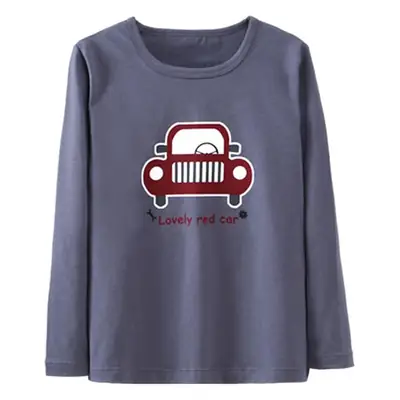 Two Piece Boys Long Sleeve Lycra Cotton T-Shirt Grey