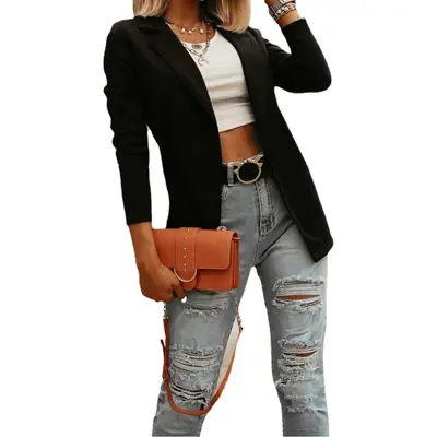 2020 Autumn White Polyester Jacket for Women Casual Commute