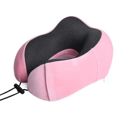 U-Shaped Memory Foam Neck Pillow Blue Grey Travel Neck Pillow