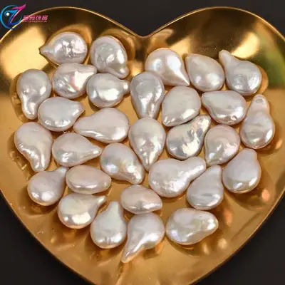 Natural Freshwater Pearl Baroque Special-Shaped 10-11 Water Drop Button Beads