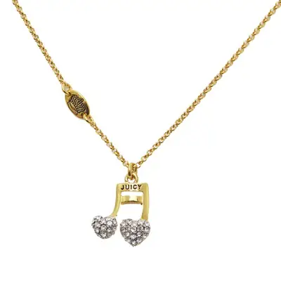 Wholesale Korean Style Diamond Studded Heart Music Note Necklace for Women