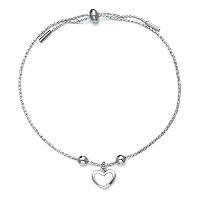 Silver Heart Telescopic Chain Bracelet for Women
