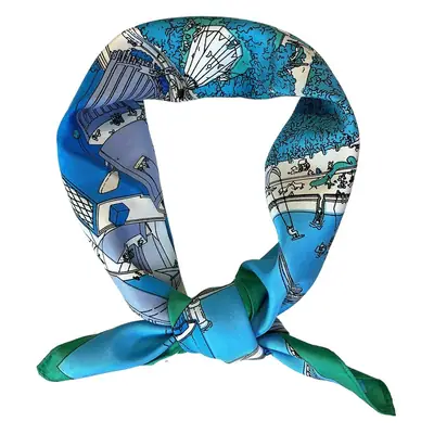 53cm Blue City Map Scarf for Students