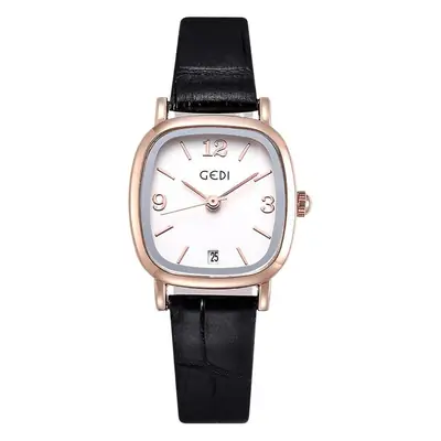 Women's Red Leather Watch with Rose Gold Case