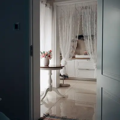 Finished Lace Curtain for Bedroom Partition
