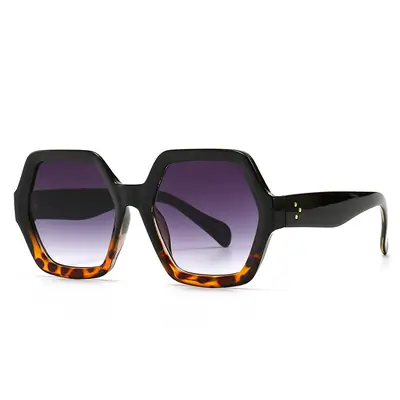Square Metal Sunglasses Black Retro Streetwear