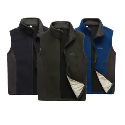 Men's Warm Fleece Vest Black Large Waistcoat Style