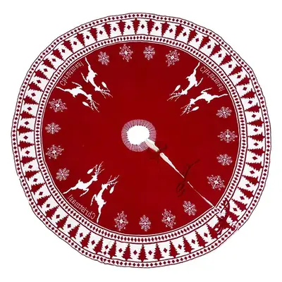 2021 Christmas Tree Mat with Deer Pattern Red Decor