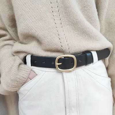 Genuine Leather Belt for Women Korean Style Cross-border Vintage Decorative Jeans Belt