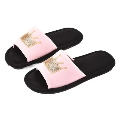 Cross-Border New Cotton Slippers 2024 Home Indoor Non-Slip Crown Open Slippers for Women Wholesale Foreign Trade Amazon